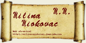 Milina Miokovac vizit kartica